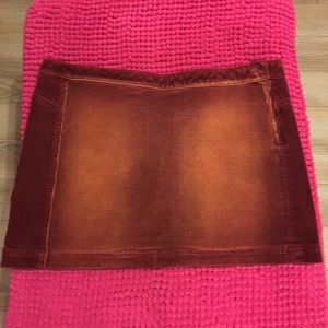 O’Neil Maroon Red Orange Corduroy Mini Skirt